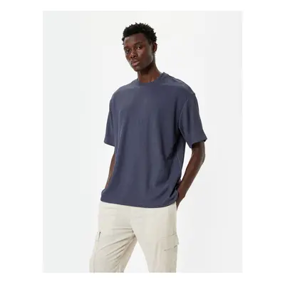 Koton Oversize T-Shirt Short Sleeve Crew Neck Textured