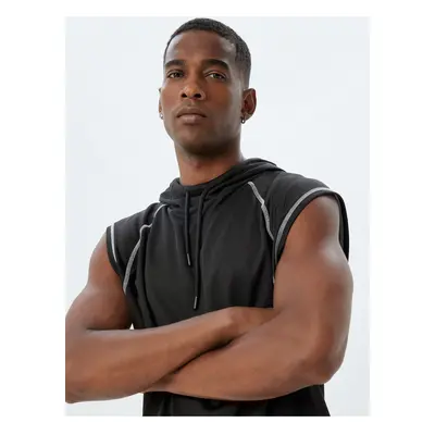 Koton Sports Tank Top Hooded Sleeveless Stitched Detail