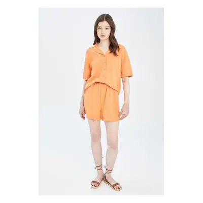 DEFACTO Relax Fit Flexible Waisted Pocketed Linen Look Shorts