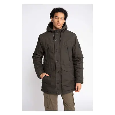 DEFACTO Slim Fit Plush Cotton Parka Coat