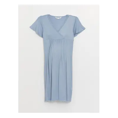 LC Waikiki V-Neck Straight Short Sleeve Maternity Nightgown