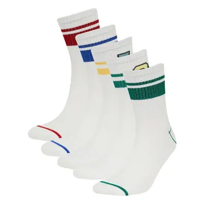 DEFACTO Men's Comfortable Elastic 5-Pack Cotton Ankle Socks