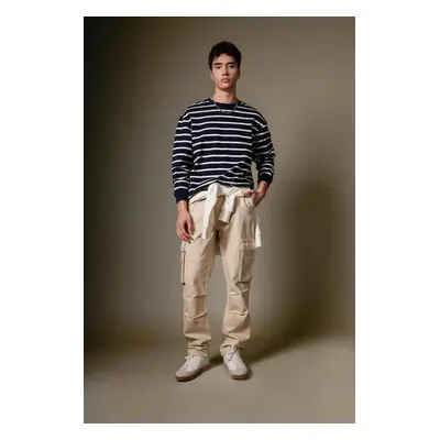 DEFACTO Wide Leg Cargo Pocket Straight Leg Gabardine Trousers