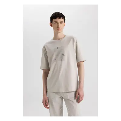 DEFACTO Relax Fit Crew Neck Printed Short Sleeve T-Shirt