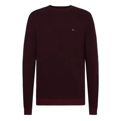 Tommy Hilfiger Sweater - MOULINE STRUCTURE CREW NECK burgundy