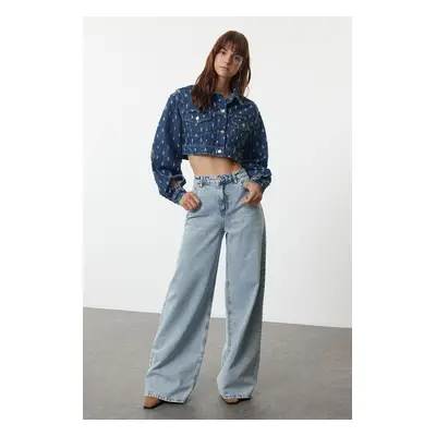 Trendyol Blue High Waist Extra Wide Leg Palazzo Jeans