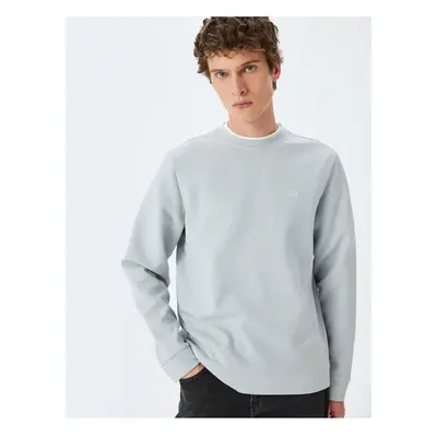 Koton Crew Neck Basic Cotton Blend Minimal Printed Sweatshirt