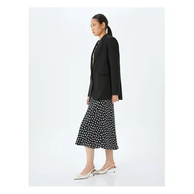 Koton Polka Dot Patterned Midi Length Flared Viscose Skirt