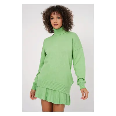 Bigdart Sweater Skirt Knitwear Two Piece Set - E.Green