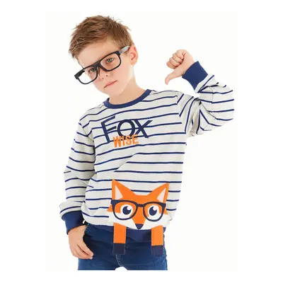 Denokids Fox Striped Boy's Long Sleeve Sweatshirt