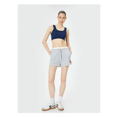 Koton Double Waist Detailed Sports Mini Shorts with Pockets and Tie Waist