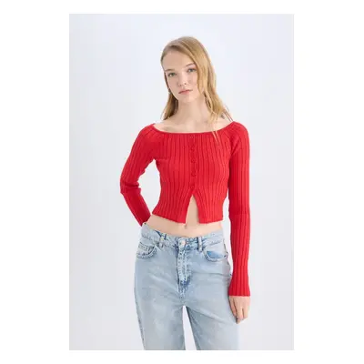 DEFACTO Fitted Off Shoulder Knitwear Sweater