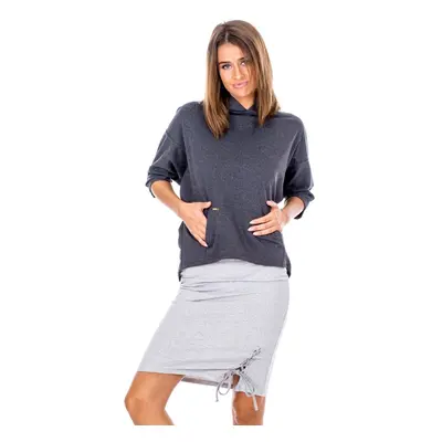 Pencil skirt with decorative lacing gray