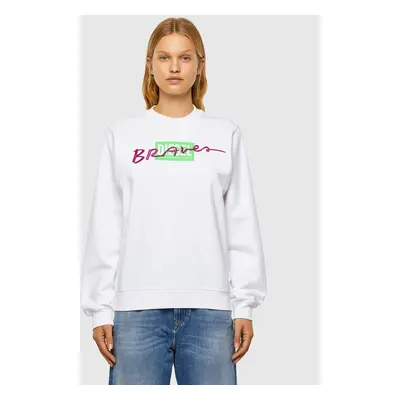 Diesel Sweatshirt - FANGV42 white with neon writing