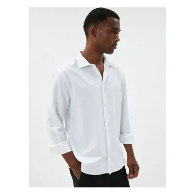 Koton Slim Fit Shirt Basic Long Sleeve Cotton Blend