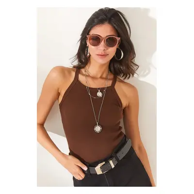 Olalook Women's Bitter Brown Strappy Camisole Body