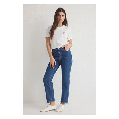 Trendyol Blue Normal Waist Straight Jeans