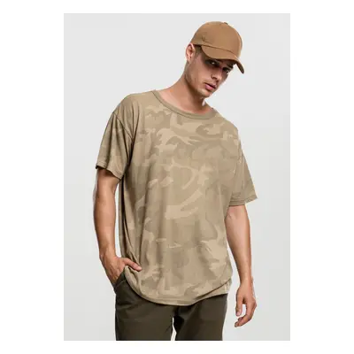 Camo Oversized Tee písková kamufláž