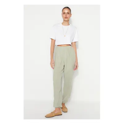 Trendyol Khaki Jogger Woven Muslin Woven Trousers