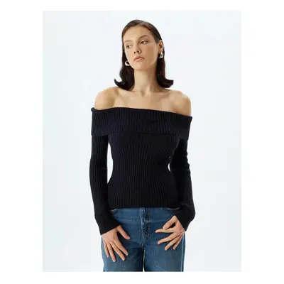 Koton Off the Shoulder Knitted Sweater Long Sleeve