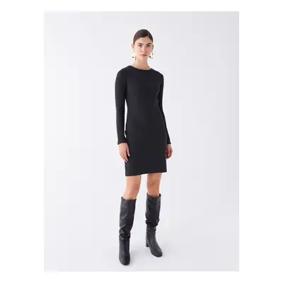 LC Waikiki Crew Neck Straight Long Sleeve Women's Dress