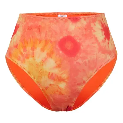 Trendyol Orange-Multicolored Animal Panties Diver/Scuba High Waist Bikini Bottoms