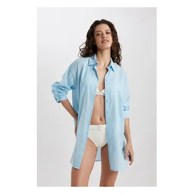 DEFACTO Fall In Love Regular Fit Cotton Beach Shirt