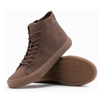 Ombre Men's high-top sneakers shoes with rubber toe - cream