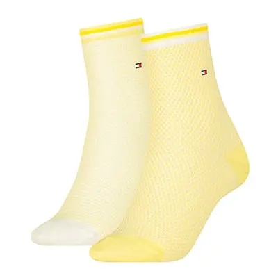 Tommy Hilfiger Socks - TH WOMEN SHORT SOCK 2P COLLEGIATE HONEYCOMB yellow