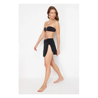 Trendyol Black Skirted Regular Bikini Bottom