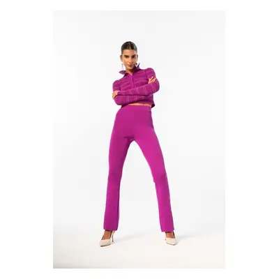 DEFACTO Flare Leg Ribbed Knitwear Trousers