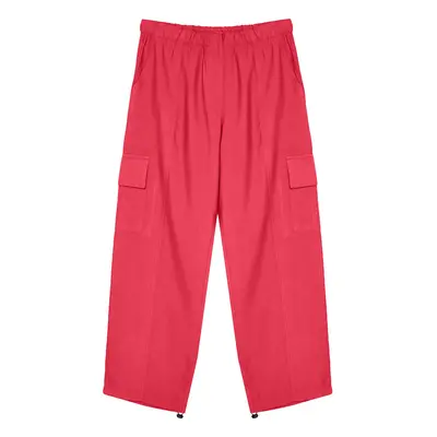 Trendyol Fuchsia Cargo Pocket Wide Leg Woven Trousers