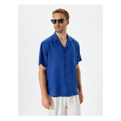 Koton Linen Shirt Basic Turn-down Collar