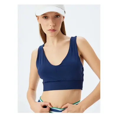 Koton U Neck Back Detail Covered Soft Touch Sports Bra