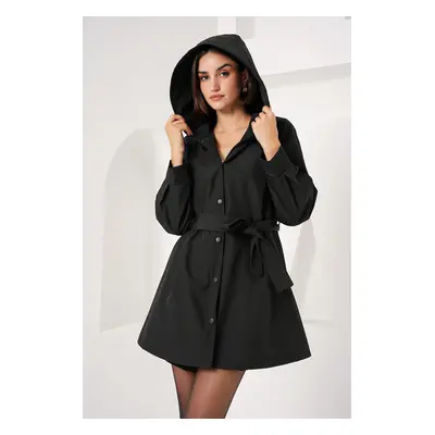 Bigdart Hooded Trench Coat - Black