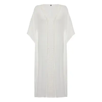 Trendyol White*001 Plain Regular Maxi Woven 100% Viscose Dress