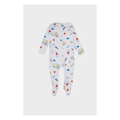 DEFACTO Baby Boy Newborn Dinosaur Printed Jumpsuit