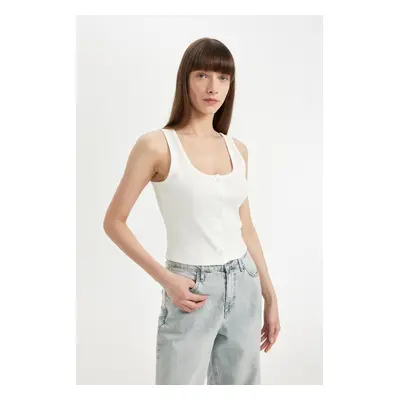 DEFACTO Fitted U-Neck Ribbed Camisole Athlete