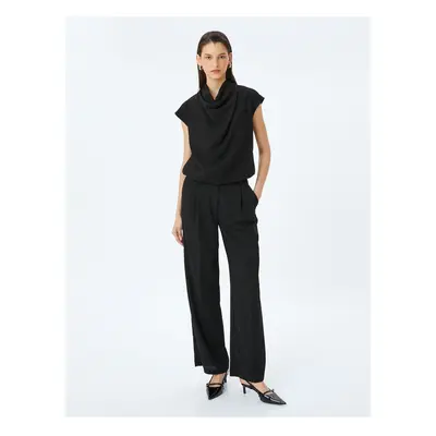 Koton Sleeveless Draped Degaje Neck Viscose Blouse