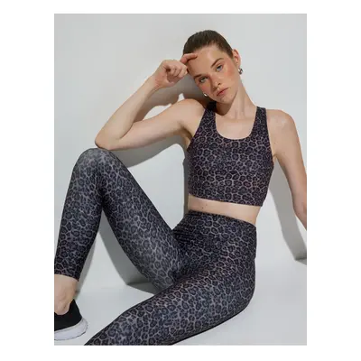 Koton Sports Leggings High Waist Soft Touch Leopard Print Skinny Fit