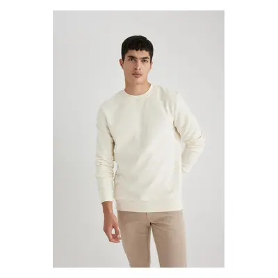 DEFACTO Regular Fit Crew Neck Cotton Basic Sweatshirt