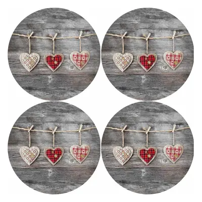 Bertoni Home Unisex's Round Table Pads Set Hearts