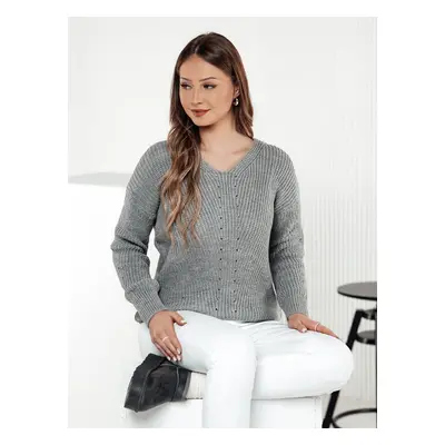 Sweter damski MONAVIA jasnoszary Dstreet