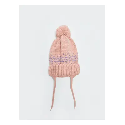 LC Waikiki Lcw Baby Pink Self Pattern Baby Girl Knitwear Beanie