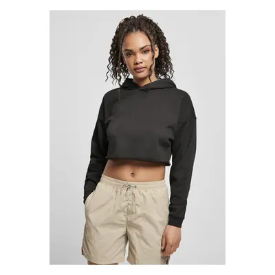 Dámská oversized Cropped Hoody černá