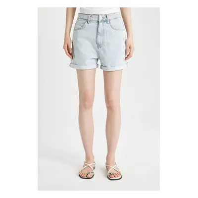 DEFACTO Mom Fit Jean High waist Folded Leg Short