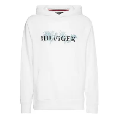 Tommy Hilfiger Sweatshirt - PALM FLORAL EMBRO CASUAL HOODY white