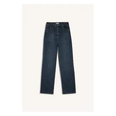 DEFACTO 90's Wide Leg High Waist Long Jean Washed Trousers