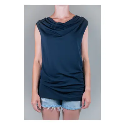 Tommy Hilfiger Top - NADIA DRAPE NK TOP NS dark blue