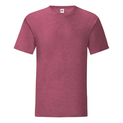 Burgundy men's t-shirt in combed cotton Iconic with sleeve Fruit of the Loom